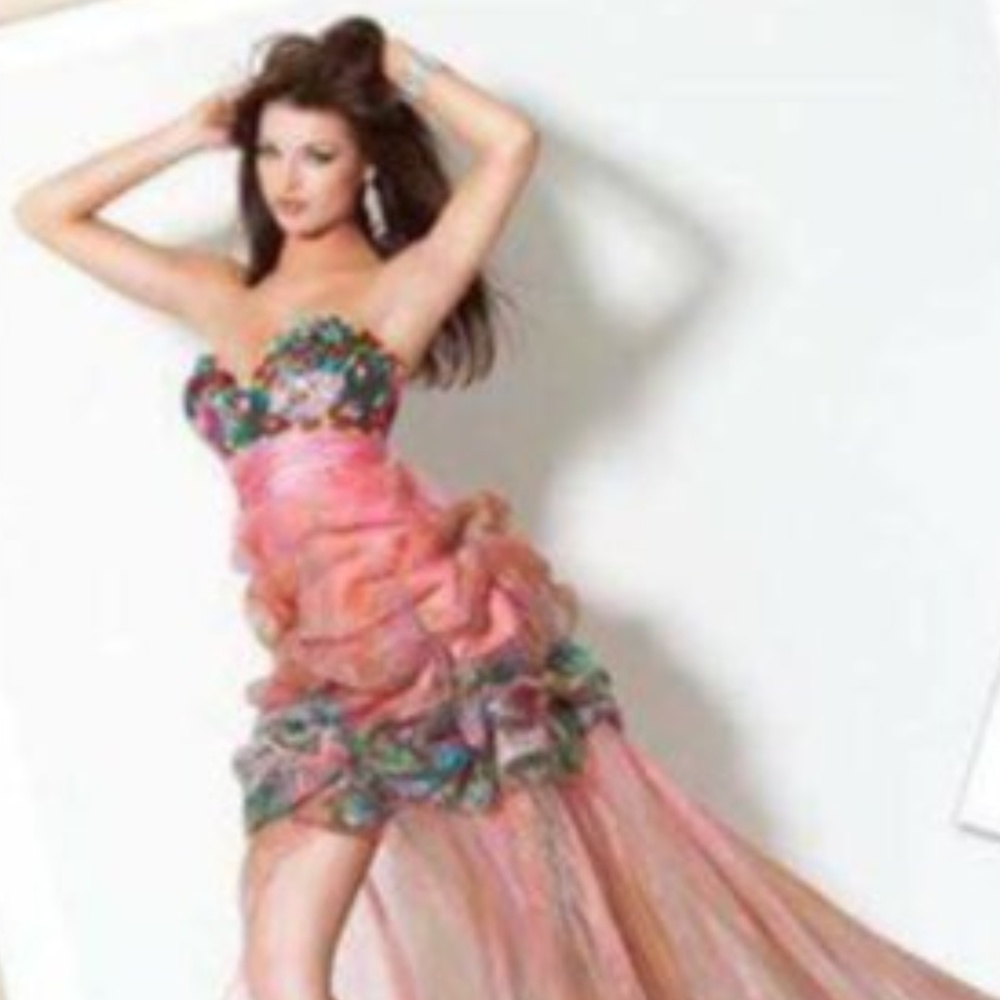 Jovani Hi Low floral dress fun fashion